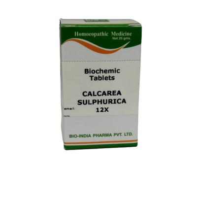 Bio-India's Biochemic Tablet - Calcarea Sulphurica 12X 25 gm - Speciality Medicine