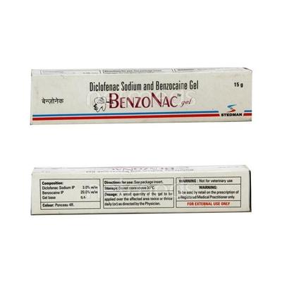 Benzonac Gel 15gm - Pain relief-Nsa
