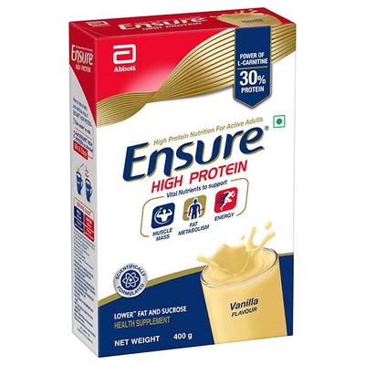 Ensure High Protein Nutrition Powder - Vanilla Flavour 400 gm (Refill Pack) - Daily Health Drinks