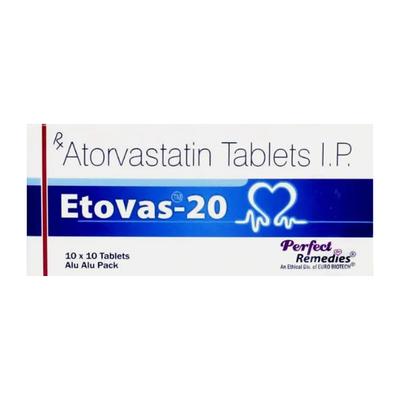 ETOVAS 20mg Tablet 10's - High Cholesterol-Dys