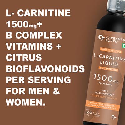 CF L-Carnitine 1500 mg Concentrated Liquid - Citrus Burst Flavour 500 ml - Workout Essentials