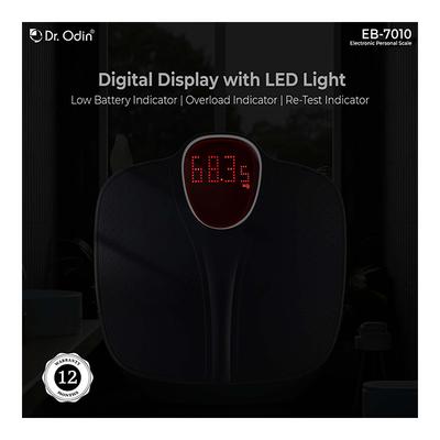 Dr. Odin Electronic Personal Weighing Scale - Black (EB-7010) - Weighing Scale