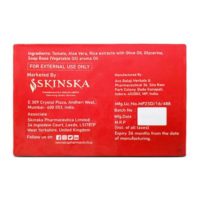 SKINSKA NATURALS TOMATO ALOE VERA & RICE EXTRACTS WITH OLIVE OIL Soap 125gm - Dry Skin-Emo