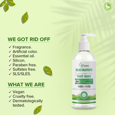 CGG Cosmetics 2% Niacinamide Serum in Body Wash 200 ml - Shower Gels & Body Wash