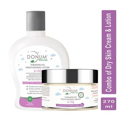 Donum Naturals Baby Combo (Therapeutic Moisturising Cream 50 gm + Therapeutic Moisturising Lotion 220 ml) - Creams, Lotions & Oils