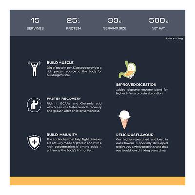 Nutrabay Gold Concentrate Whey Protein - Vanilla Ice Cream 500 gm - Whey Proteins