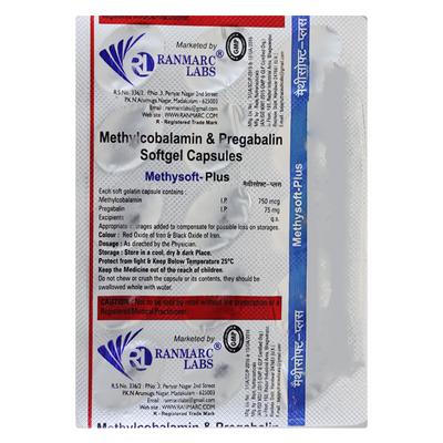 METHYSOFT PLUS Softgel 15's - Neuropathic Pain-Dru