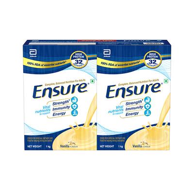 Ensure Nutritional Powder - Vanilla Flavour (Pack of 2 x 1 kg) - Protein Supplements