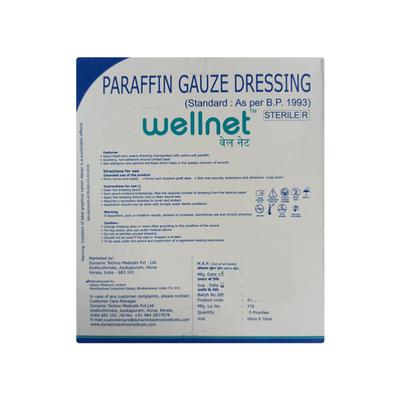 Wellnet Paraffin Gauze Dressing (10 cm x 10 cm) (4176) 5's - Tapes & Films