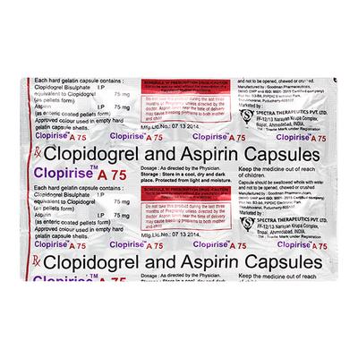 CLOPIRISE A 75 Capsule 10's - Blood Clot-Ant