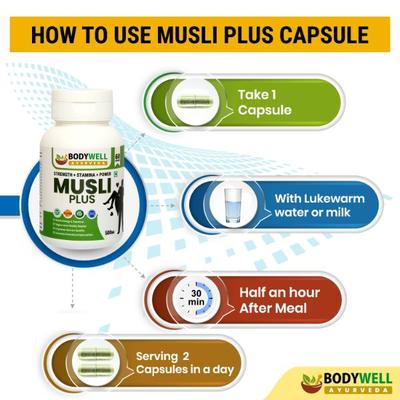 Bodywell Musli Plus 500 mg Veg Capsule 60's - Sexual Healthcare