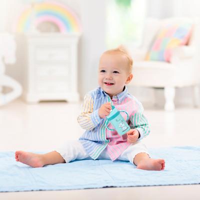 R For Rabbit Steebo Elephant Straw Sipper 300 ml - Blue - Feeding & Nursing