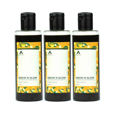 Age Ayurveda Grow N Glow Herbal Hair Oil (Pack of 3 x 200 ml) - Hair Oils