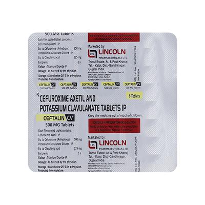 Ceftalin CV 500/125mg Tablet 6'S - Bacterial Infections-Cep