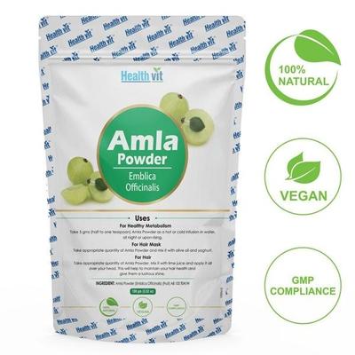 Healthvit Natural Amla Powder (Emblica Officinal's) 100 GM - Herbal Dietary Supplement