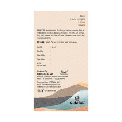 Siddhik Tulsi, Black Pepper, Clove Drops 30 ml - Health Products
