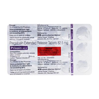 PRIXAIN 82.5 Tablet 15's - Neuropathic Pain-Dru