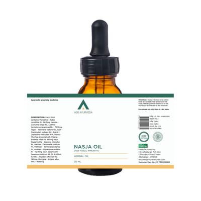 Age Ayurveda Nasja Herbal Nasal Drops Oil (Pack of 3 x 30 ml) - Speciality Medicines