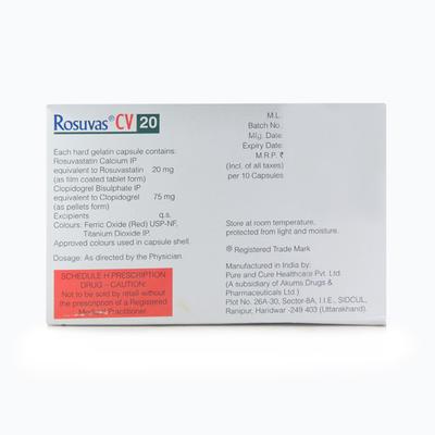 Rosuvas CV 20mg Capsule 10'S - High Cholesterol-Dys