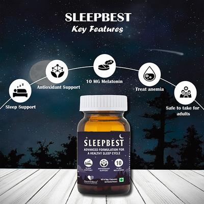 HealthBest Sleepbest Veg Capsule 60's - Multi-Vitamins