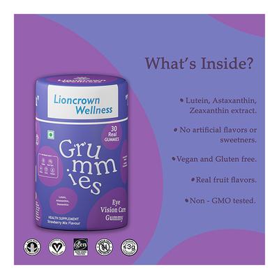 Lioncrown Wellness Grummies Eye Vision Care Gummy - Strawberry Mix 30's - Multi-Vitamins