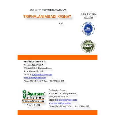 Ayursun Triphalanimbadi Kashay 250 ml - Speciality Medicines