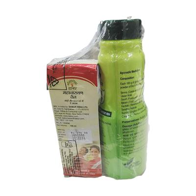 Dabur Mahanarayan Tail 100 ml with Free Dabur Kabz Over Granules 120 gm - Pain Relief (Ayush)