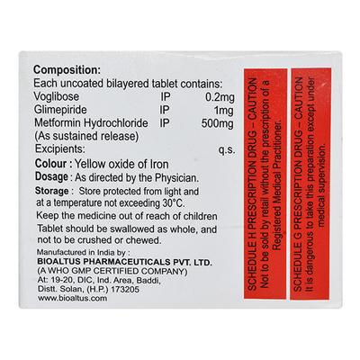 Glusens MV 1/500/0.2mg Tablet 10'S - Diabetes-Ant