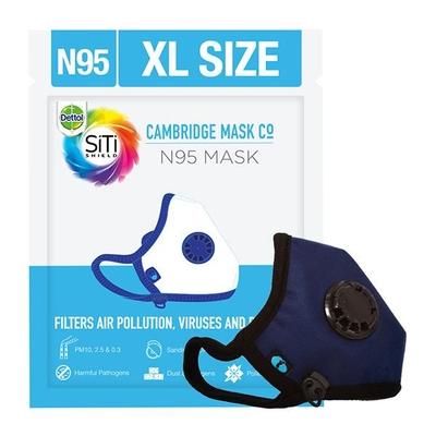 Dettol Cambridge Basic N95 Mask - Anti Virus, Reusable & Washable (Navy Blue, XL) - Face Mask