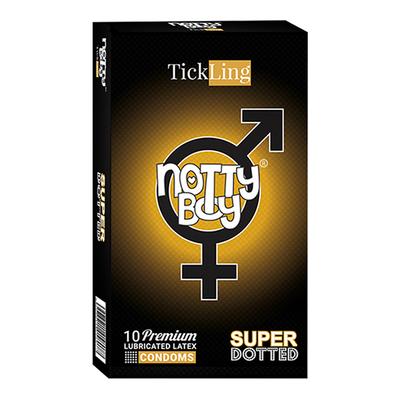 NottyBoy TickLing Premium Lubricated Latex Condoms - Super Dotted 10's - Plain/Flavoured Condoms