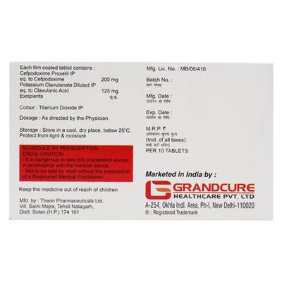 GRANDCEF CV Tablet 10's - Bacterial Infections-Cep