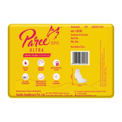 Paree Super Ultra Dry Feel Sanitary Pads (XL) 6's - Sanitary Napkins