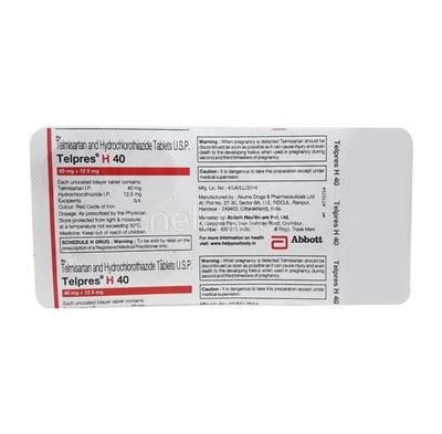 Telpres H 40mg Tablet 10'S - Hypertension-Ang