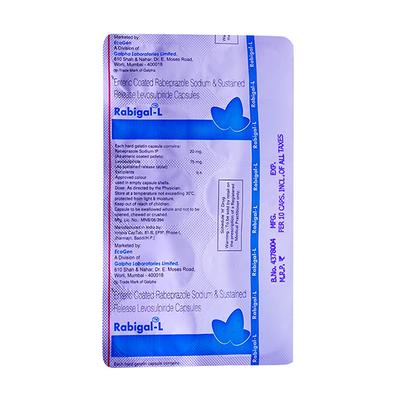 RABIGAL L Capsule 10's - Ulcer/Reflux/Flatulence-Aaa