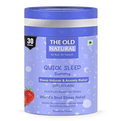 The Old Natural Quick Sleep Melatonin Fruit Pectin Based Gummies - Strawberry 30's - Amino Acids