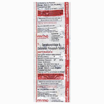 Septidase D Tablet 10'S - Pain relief-Nsa