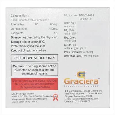 ERAFANTRIN 80/480mg Tablet 6's - Malarial