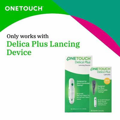 OneTouch Delica Plus Lancets (Pack of 25's) - Blood Glucose Monitors/Strips