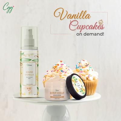 CGG Cosmetics Warm Vanilla Sugar Scrub 200 gm + CGG Warm Vanilla Hair & Body Mist 100ml (Combo Pack) 300 gm - Lotions & Creams