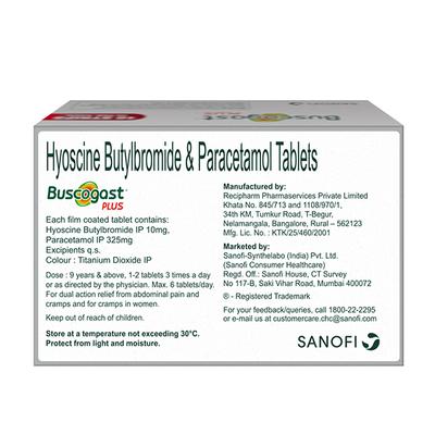 Buscogast Plus Tablet 10'S (N) - Pain relief-Mus