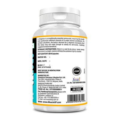 MuscleXP L-Arginine 1000 mg Sports Veg Capsule 60's - Amino Acids