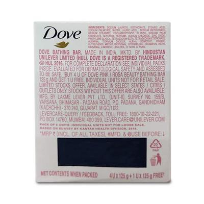 Dove Pink & Rosa Beauty Bathing Bar Soap 125 gm (Buy 4 Get 1 Free) - Soaps