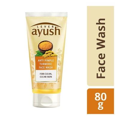 Lever Ayush Pimple Clear Turmeric Face Wash 80 gm - Face Wash & Cleansers