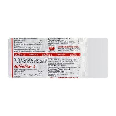 Glimfirst 2mg Tablet 10'S - Diabetes-Ant