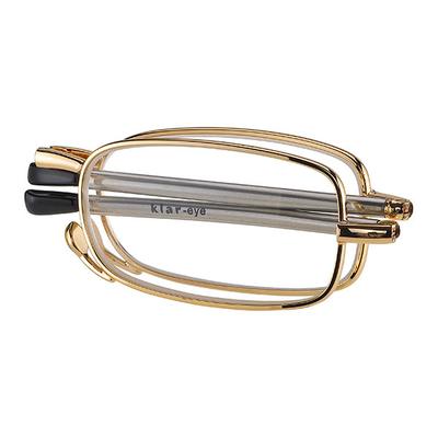 Klar Eye Fold Full Rim Metal Power K-5011 Reading Glass - Gold, 3.25 Power - Men Eyeglasses