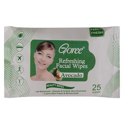 Goree Refreshing Facial Wipes - Avocado 25's - Facial Wipes & Tissues