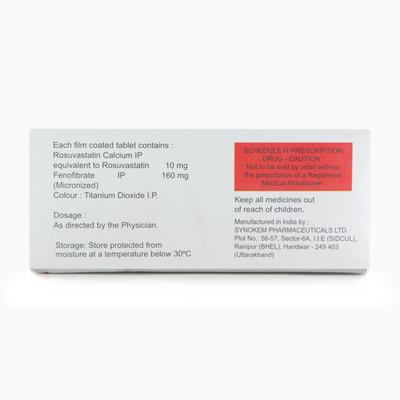 Rosloy F 10/160mg Tablet 10'S - High Cholesterol-Dys