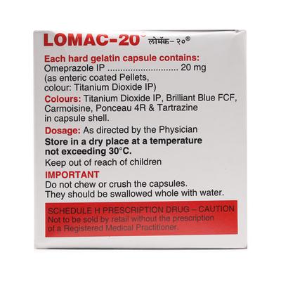Lomac 20mg Capsule 15'S - Ulcer/Reflux/Flatulence-Aaa