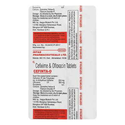 Cefinta O 200mg Tablet 10'S - Bacterial Infections-Cep