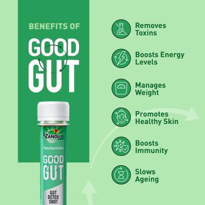 Zandu Pancharishta Good Gut - Gut Detox Shot (Pack of 2 x 30 ml) - Diabetes Care (Ayush)